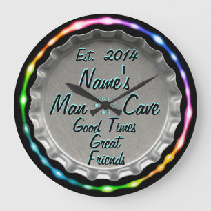 Man Cave Neon Beer Pet Clock! NAAM en DATUM toevoe Grote Klok