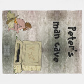 Man Cave Personalized Fleece Deken (Voorkant (Horizontaal))