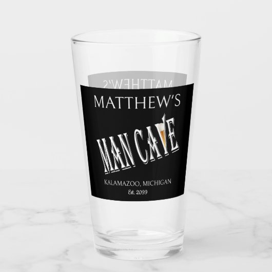 Man Cave Pub Pint Bierfrisdrankglazen Drinkware Glas (Achterkant)