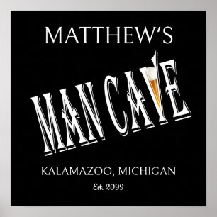 Man Cave Pub Poster Print Bord