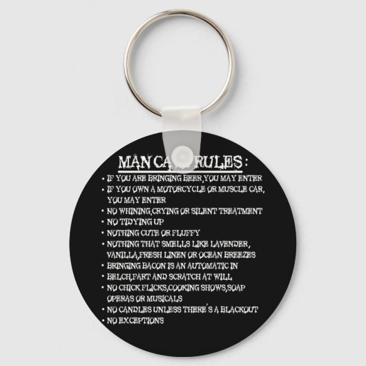 Man Cave Rules Sleutelhanger (Voorkant)