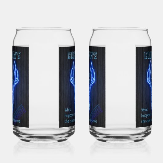 Man Cave Sign Neon Deer Antlers Cool Blikvorm Glas (Rechts)