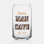 Man Cave Text Effet Bière Can Verre Drinkware (Recto)