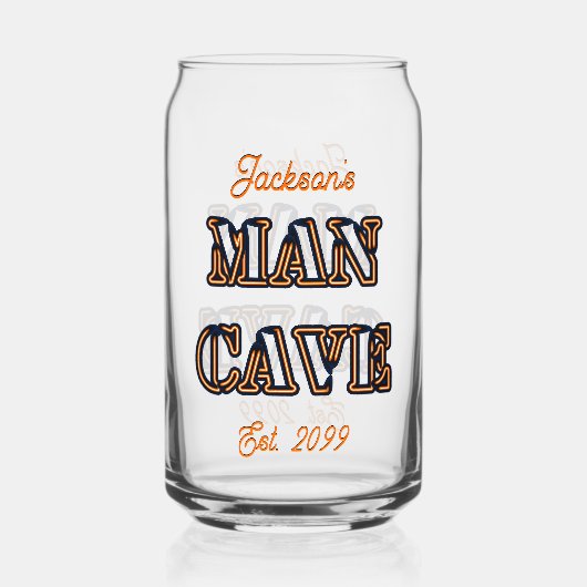 Man Cave Text Effet Bière Can Verre Drinkware (Recto)