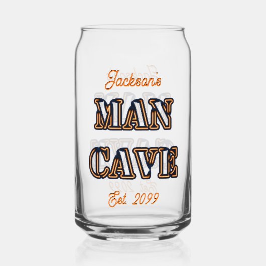 Man Cave Text Effet Bière Can Verre Drinkware (Verso)