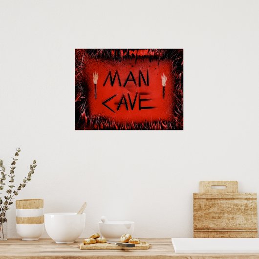 Man Cave Torches Poster (Keuken)