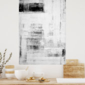 'Man Cave Worthy' Abstracte kunst in zwart-wit Poster (Keuken)