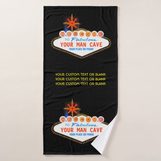 Man Cave Your Garage Fameux Signal Nom Personnalis (Serviette de bain)