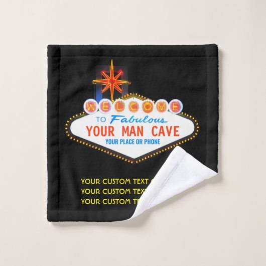 Man Cave Your Garage Fameux Signal Nom Personnalis (Gant de toilette)
