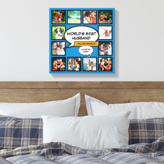 Man Cool Modern Fun Comic Photo Collage Canvas Afdruk (Insitu (Slaapkamer))