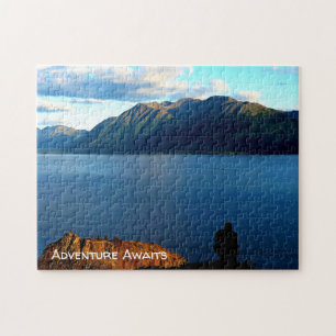 Man Crouches die denken aan zonlicht in Alaska Legpuzzel