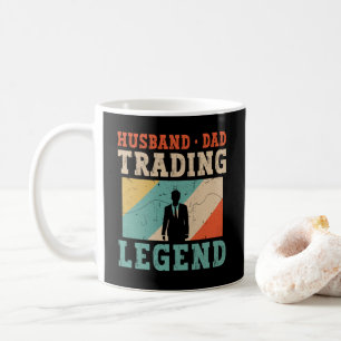 Man Dad Trading Retro, Day Trader Stock Market Koffiemok