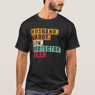 Man Daddy Son Protector Hero World Bester Papa T-shirt