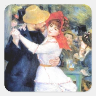 Man dansende renoir schilderij vierkante sticker