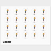 Man dat atletiekstickers gebruikt ronde sticker (Vel)