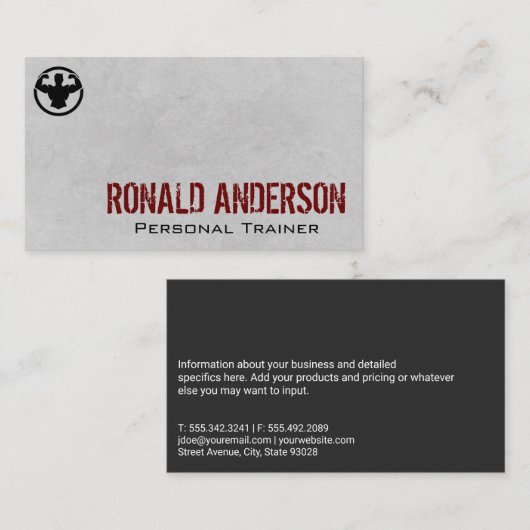 Man dat beide armen buigt | geschiktheid visitekaartje (Voorkant / Achterkant)