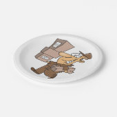 Man dat Borden van pakpapier levert Papieren Bordje (Gekanteld)