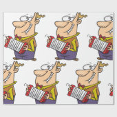 Man dat de accordeon afspeelt cadeaupapier (Vlak)