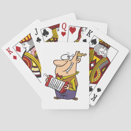 Man dat de accordeon afspeelt pokerkaarten (Achterkant)