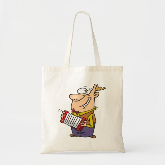 Man dat de accordeon afspeelt tote bag (Voorkant)