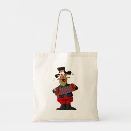 Man dat de accordeon afspeelt tote bag (Achterkant)