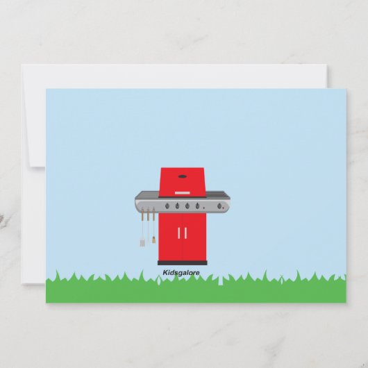 Man dat de grill Barbecue nodigt uit Kaart (Achterkant)