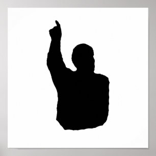 man dat de schaduw naar boven wijst poster