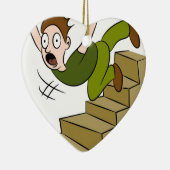 Man dat de trap naar beneden vliegt keramisch ornament (Rechts)