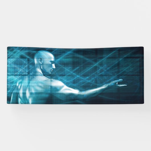 Man dat een concept als achtergrond van de Sjabloo Spandoek (Horizontaal)