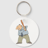 Man dat een honkbalbad-Sleutelhanger houdt Sleutelhanger (Achterkant)