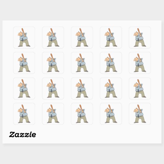 Man dat een honkbalbad Stickers (Vel)