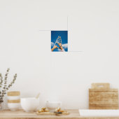 Man dat een ladder poster beklimt (Keuken)