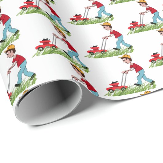 man dat gras maait cadeaupapier (Rol Hoek)
