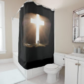 Man dat het Christelijke kruis van Jezus stroomt Douchegordijn (In situ)