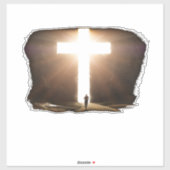 Man dat het Christelijke kruis van Jezus stroomt Sticker (Vel)