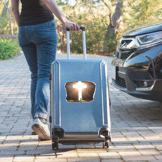 Man dat het Christelijke kruis van Jezus stroomt Sticker (Koffer Insitu)