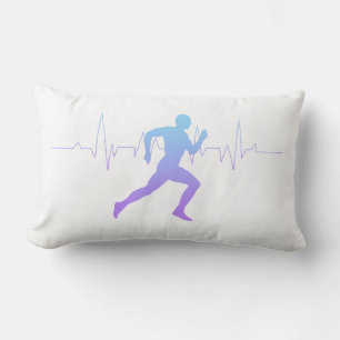 Man dat Lopende Runners Silhouette Verloophartslag Kussen