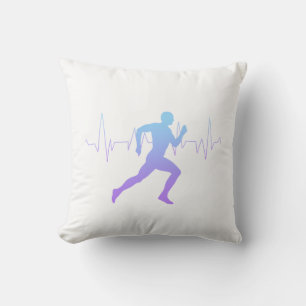 Man dat Lopende Runners Silhouette Verloophartslag Kussen