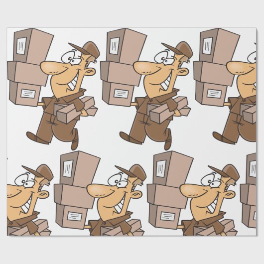 Man dat pakketten levert cadeaupapier (Vlak)