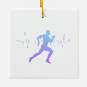 Man dat Runners Silhouette Gradient in werking ste Keramisch Ornament