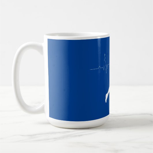 Man dat Runners Silhouette op Blauwe Achtergrond i Koffiemok (Links)
