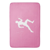 Man dat Runners Silhouette op Roze Achtergrond in  Badmat (Voorkant Verticaal)