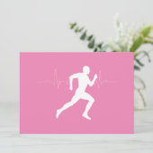 Man dat Runners Silhouette op Roze Achtergrond in  Kaart (Staand voorkant)