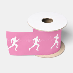 Man dat Runners Silhouette op Roze Achtergrond in  Lint