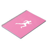 Man dat Runners Silhouette op Roze Achtergrond in Notitieboek (Linkerzijde)