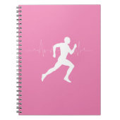 Man dat Runners Silhouette op Roze Achtergrond in Notitieboek (Voorkant)