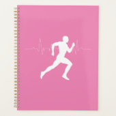 Man dat Runners Silhouette op Roze Achtergrond in  Planner (Voorkant)