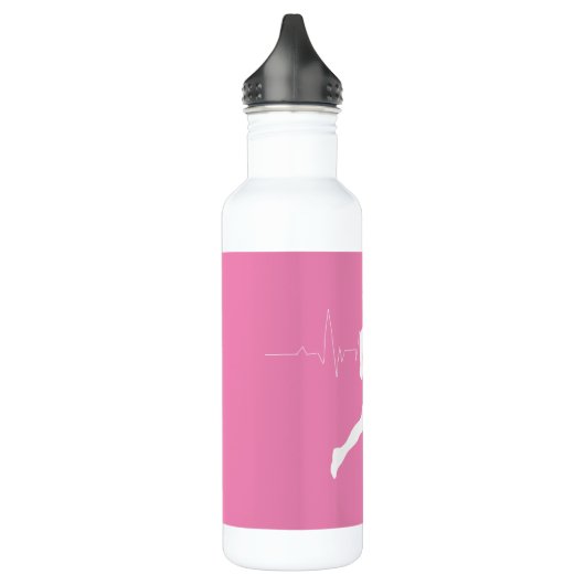 Man dat Runners Silhouette op Roze Achtergrond in Waterfles (Links)