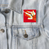 Man dat vechtkunst oefent, middenlucht vierkante button 5,1 cm (In situ)