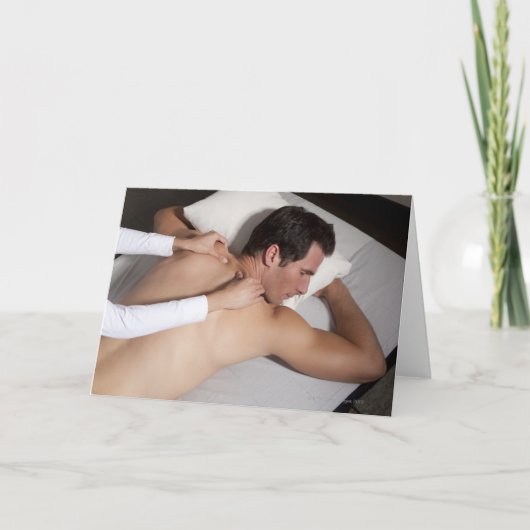 Man die een achtermassage van vrouw hebben kaart (Voorkant)